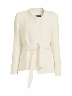 Women Donna Karan Belted Wool Blend Jacket