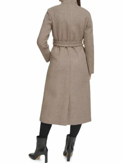 Women Kenneth Cole Belted Wool Blend Trench Coat