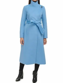 Women Kenneth Cole Belted Wool Blend Wrap Coat