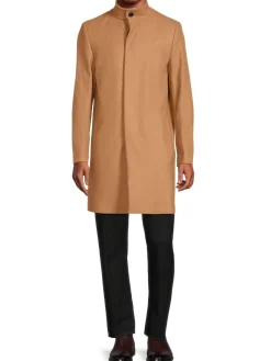 Theory Coats & Jackets|Belvin Virgin Wool Blend Coat Camel