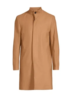 Theory Coats & Jackets|Belvin Virgin Wool Blend Coat Camel