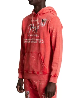 Prps Sweatshirts & Hoodies|Beryl Acid Wash Pullover Hoodie Red