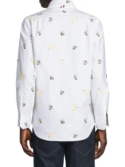 Thom Browne Casual Button-Down Shirts|Birds & Bees Button Down Shirt White