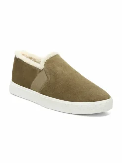Vince Blair Suede & Shearling Lined Slip On Sneakers