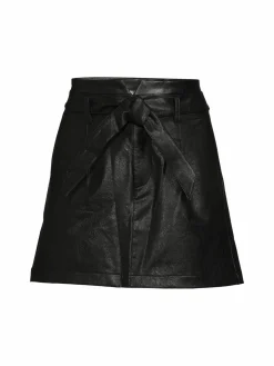 Women Paige Blanka Faux Leather Belted Mini Skirt