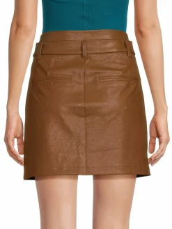 Women Paige Blanka Faux Leather Belted Mini Skirt