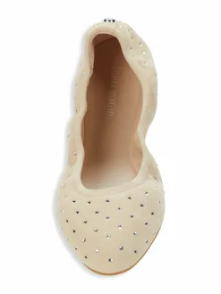 Stuart Weitzman Bling Embellished Suede Ballet Flats