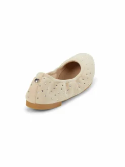 Stuart Weitzman Bling Embellished Suede Ballet Flats