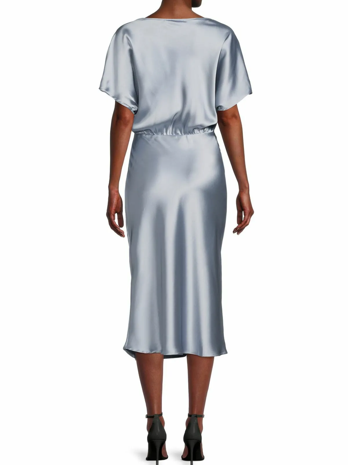 Women Renee C. Boat Neck Satin Midi Dress