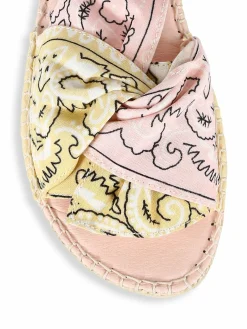 Manebí Bow Bandana-Print Canvas Espadrille Slides