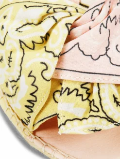 Manebí Bow Bandana-Print Canvas Espadrille Slides