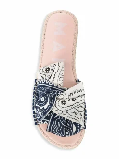 Manebí Bow Bandana-Print Canvas Espadrille Slides