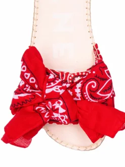 Manebí Bow Bandana-Print Canvas Espadrille Slides