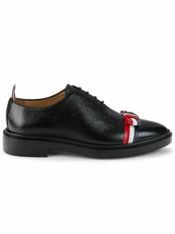 Thom Browne Bow Textured Leather Oxford Shoes