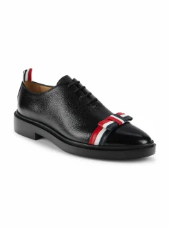 Thom Browne Bow Textured Leather Oxford Shoes