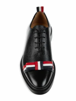 Thom Browne Bow Textured Leather Oxford Shoes