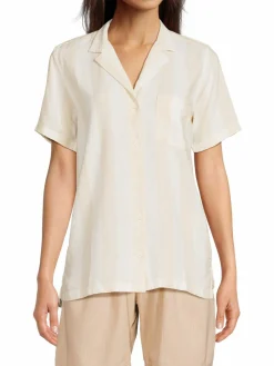 Women WeWoreWhat Boxy Striped Linen Blend Shirt