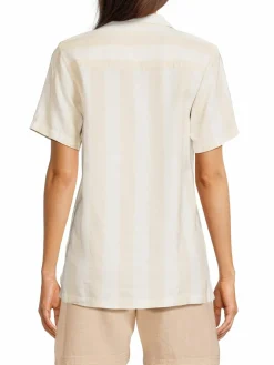 Women WeWoreWhat Boxy Striped Linen Blend Shirt