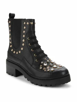 Karl Lagerfeld Paris Breck Embellished Textured Chelsea Boots