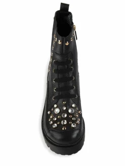 Karl Lagerfeld Paris Breck Embellished Textured Chelsea Boots
