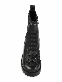 Karl Lagerfeld Paris Breck Studded Leather Combat Boots