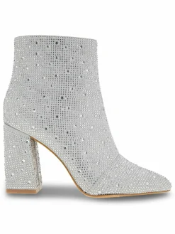 BCBGeneration Briel Rhinestone Studded Block Heel Ankle Boots