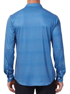 Hyden Yoo Casual Button-Down Shirts|Brooks Honeycomb Knit Sport Shirt Navy