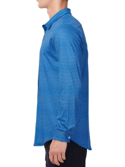 Hyden Yoo Casual Button-Down Shirts|Brooks Honeycomb Knit Sport Shirt Navy