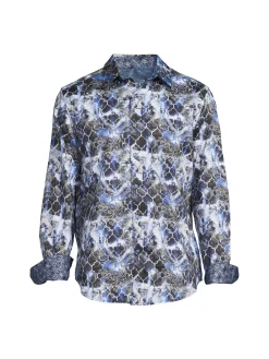 Robert Graham Casual Button-Down Shirts|Buckner Classic Fit Print Shirt Black