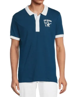 True Religion Polos|Buddah Logo Contrast Polo