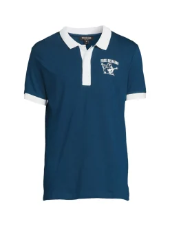 True Religion Polos|Buddah Logo Contrast Polo
