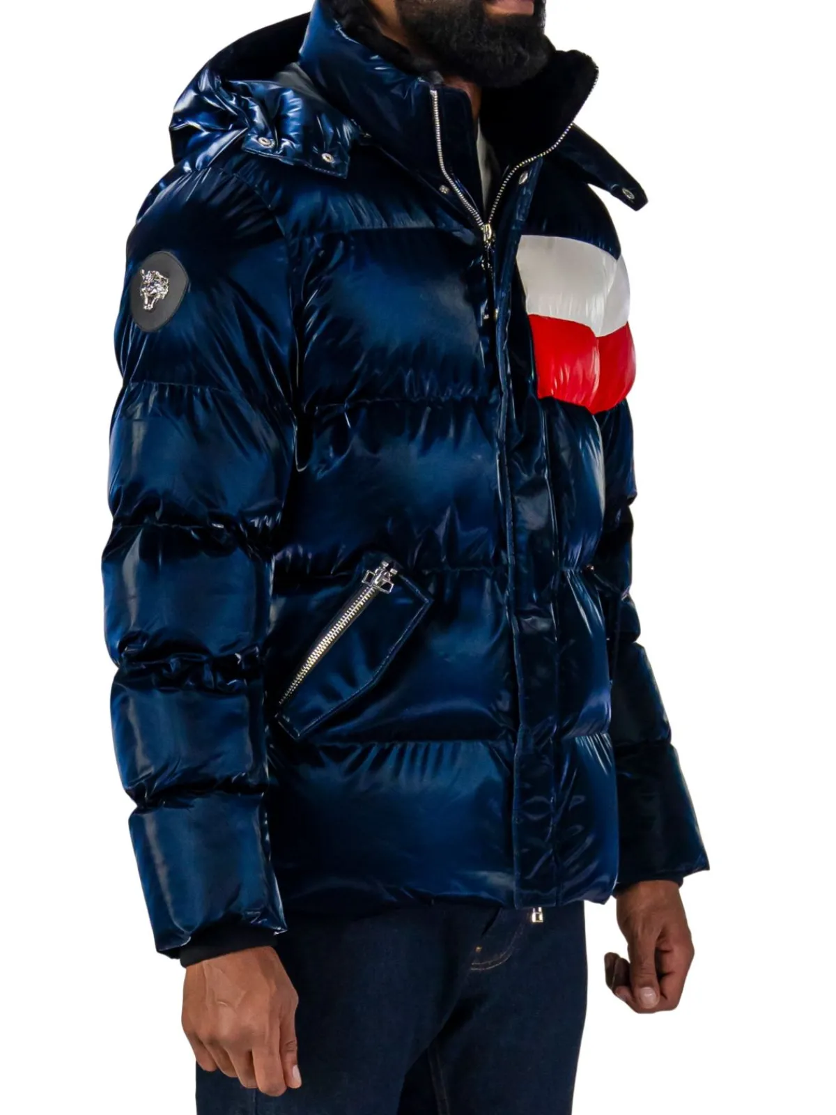 Woodpecker Coats & Jackets|Bumnester Heavy Weight Puffer Jacket Blue Red Winged