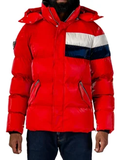 Woodpecker Coats & Jackets|Bumnester Heavy Weight Puffer Jacket Red White