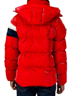Woodpecker Coats & Jackets|Bumnester Heavy Weight Puffer Jacket Red White