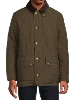 Barbour Coats & Jackets|Burton Quilt Puffer Jacket Dark Olive