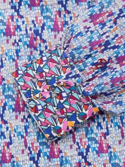 Robert Graham Linen|Butcher Linen Blend Sport Shirt Blue Multi