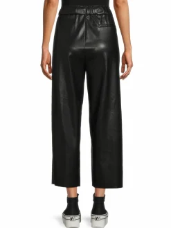 Women DKNY Butter Faux Leather Cropped Pants