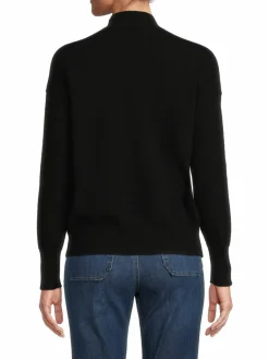 Women Bruno Magli Button Cashmere Crewneck Sweater