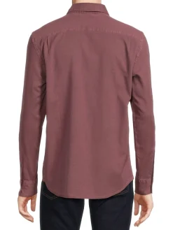 Faherty Casual Button-Down Shirts|Button Down Collar Shirt Washed Burgundy