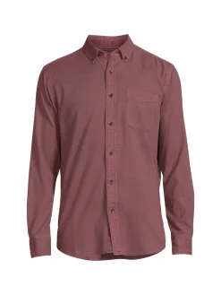 Faherty Casual Button-Down Shirts|Button Down Collar Shirt Washed Burgundy