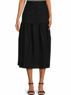 Women Saks Fifth Avenue Button Front Midi Skirt