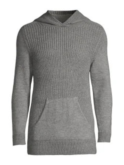 Isaia Loungewear, Sleepwear & Robes|Cable Knit Hoodie Grey