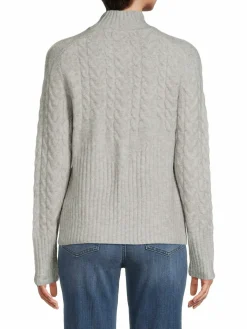 Women Calvin Klein Cable Knit Mockneck Sweater