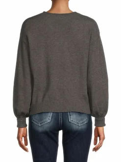 Women Ellen Tracy Cableknit V Neck Sweater