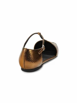 Stella McCartney Cage Embossed Metallic Flats