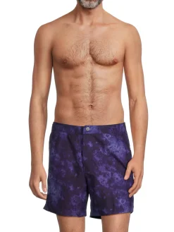 Onia Swimwear|Calder 6E Tie Dye Swim Shorts Indigo Blue