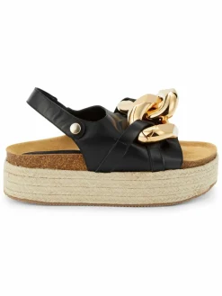 JW Anderson Calf Tresor Leather Espadrille Sandals