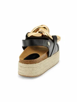 JW Anderson Calf Tresor Leather Espadrille Sandals