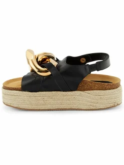 JW Anderson Calf Tresor Leather Espadrille Sandals