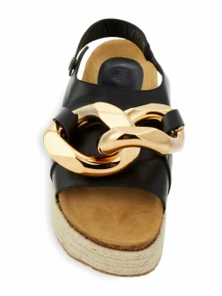 JW Anderson Calf Tresor Leather Espadrille Sandals